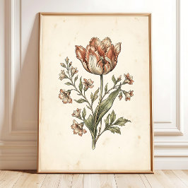Vintage Tulpapagaai Botanische Galerij Kunst Poster