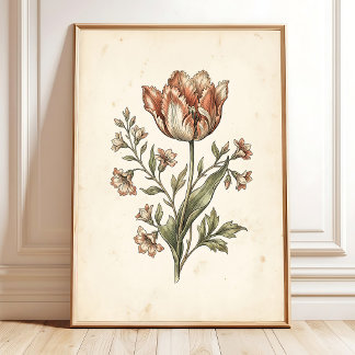Vintage Tulpapagaai Botanische Galerij Kunst Poster