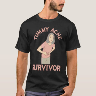Vintage Tummy Ache Survivor Stomachache IBS Men Wo T-shirt