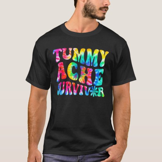 Vintage Tummy Ache Survivor Stomachache T-shirt (Voorkant)
