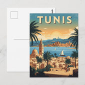 Vintage Tunis Tunisia Travel Briefkaart (Voorkant / Achterkant)