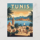 Vintage Tunis Tunisia Travel Briefkaart (Voorkant)