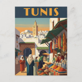 Vintage Tunis Tunisia Travel Briefkaart