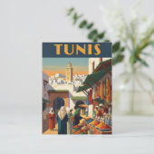 Vintage Tunis Tunisia Travel Briefkaart (Staand voorkant)