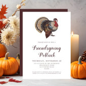 Vintage Turkey Friendsgiving Potluck Kaart