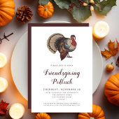 Vintage Turkey Friendsgiving Potluck Kaart