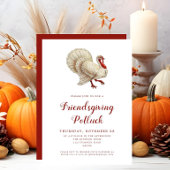 Vintage Turkey Friendsgiving Potluck Kaart