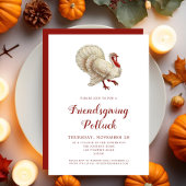 Vintage Turkey Friendsgiving Potluck Kaart