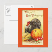 Vintage Turkije met voedsel Briefkaart (Voorkant / Achterkant)