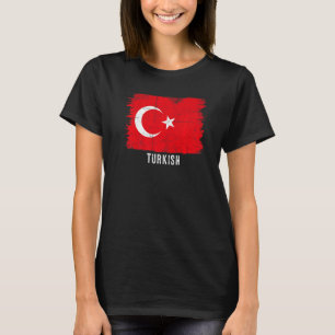 Vintage Turkije Vlag Turks & Trots Op Mijn Wortels T-shirt