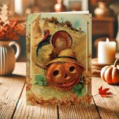 Vintage Turkse pompoenThanksgiving Feestdagen Kaart