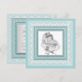 Vintage Turquoise Baby Shower Kaart (Voorkant / Achterkant)