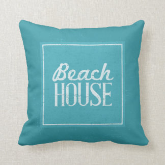 Vintage Turquoise Blauwe Strandhuis Kussen