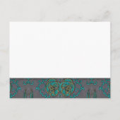 Vintage Turquoise Blauwgroen Blauw Bruiloft Uitnod Uitnodiging Briefkaart (Achterkant)