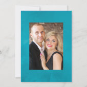 Vintage Turquoise en Gouden Chic Bloemige Bruiloft Save The Date (Achterkant)