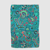 Vintage turquoise florcufflinks golfhanddoek (Voorkant)