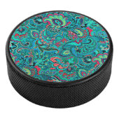 Vintage turquoise florcufflinks hockey puck (3/4)