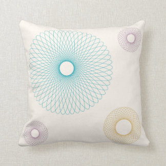 Vintage Turquoise, Geel en Roze Spirograaf Kussen