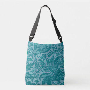 Vintage Turquoise Groene Bloem Botanisch Crossbody Tas