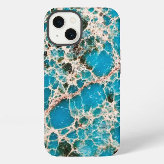 Vintage Turquoise Mozaïek iPhone Hoesje (Achterkant)