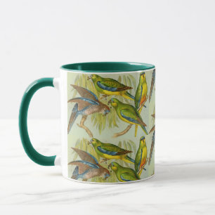 Vintage Turquoise Parrot Mok