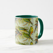 Vintage Turquoise Parrot Mok (Voorkant rechts)