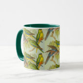 Vintage Turquoise Parrot Mok (Voorkant links)