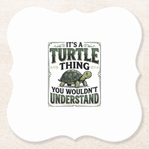 Vintage Turtle Ding Fun T-shirt voor schildpadlief Kartonnen Onderzetters