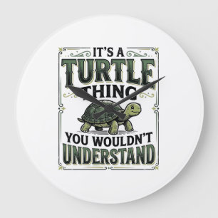 Vintage Turtle Ding Fun T-shirt voor Turtle Liefhe Grote Klok