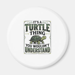 Vintage Turtle Ding Fun T-shirt voor Turtle Liefhe Magneet