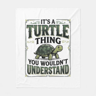 Vintage Turtle Ding Fun Turtle Liefhebber Shirt_1 Fleece Deken