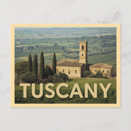 Vintage Tuscany Travel Briefkaart (Voorkant)