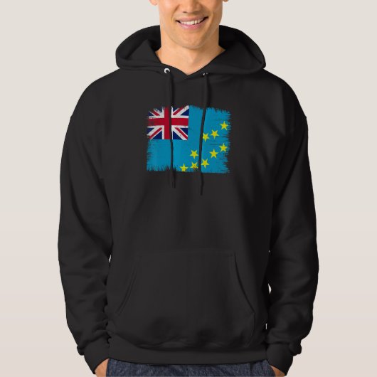 Vintage Tuvalu Flag Tuvaluan Independence Day Hoodie (Voorkant)
