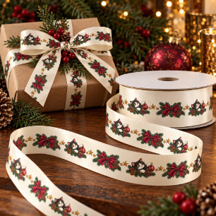 Vintage Tuxedo Kat Kerst Grosgrain Lint