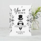 Vintage Tuxedo Verlovingsfeest  Kaart (Staand voorkant)