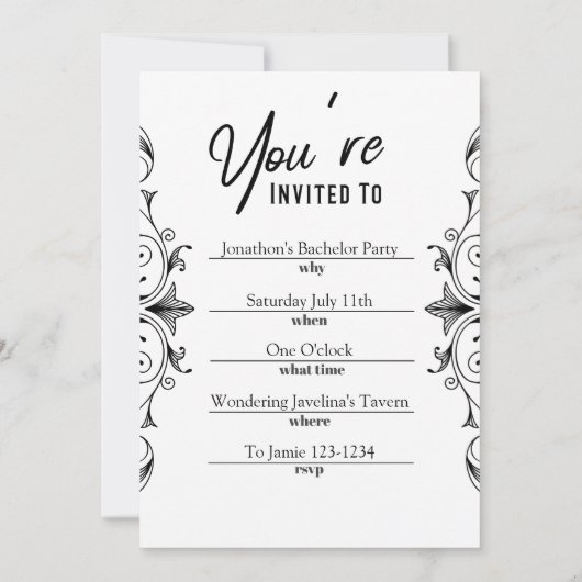 Vintage Tuxedo Verlovingsfeest  Kaart (Achterkant)