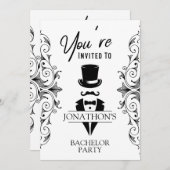 Vintage Tuxedo Verlovingsfeest  Kaart (Voorkant / Achterkant)