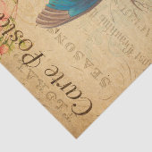 Vintage Twee blauwe vlinders bloemen Franse bloeme Tissuepapier (Detail)