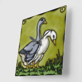 Vintage Twee Eenden Vierkante Klok (Hoek)