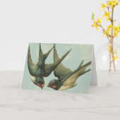 Vintage twee slikt kaart (Gele Bloem)