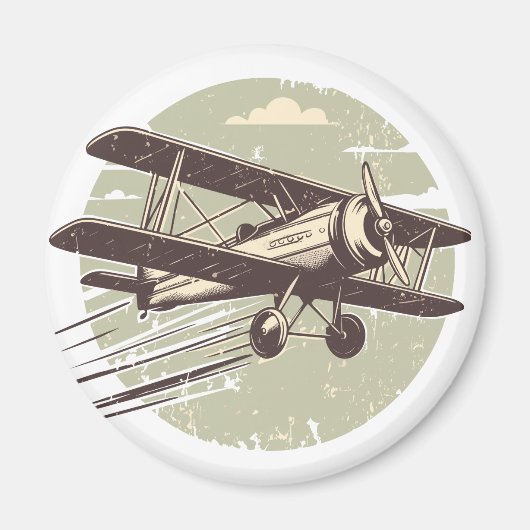 Vintage tweedekker piloot magneet (Voorkant)