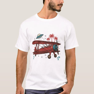Vintage tweedekker UFO Tropisch Reis T-shirt ontwe