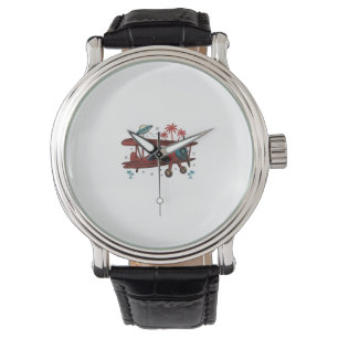 Vintage tweedekker UFO Tropisch Reis T-shirt ontwe Horloge