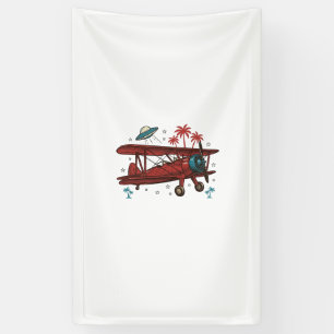 Vintage tweedekker UFO Tropisch Reis T-shirt ontwe Spandoek