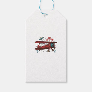 Vintage tweedekker UFO Tropisch Reisoverhemd Ontwe Cadeaulabel