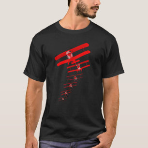 Vintage tweedekkers formatievliegen t-shirt