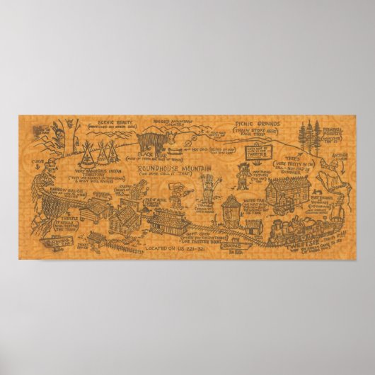 Vintage Tweetsie Railroad 1960 Poster (Voorkant)