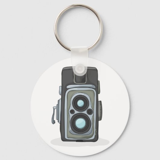 Vintage Twin Lens Reflex TLR-camera Sleutelhanger (Voorkant)
