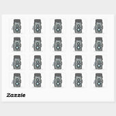 Vintage Twin Lens Reflex TLR-camera Vierkante Sticker (Vel)