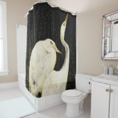 Vintage Two white egrets Illustration Douchegordijn (In situ)
